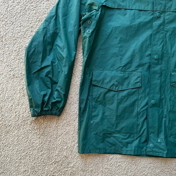 Columbia Jacket Mens Medium Full Zip Green Hood Polyvinyl Pockets Vtg P Pleasant - Picture 6 of 12